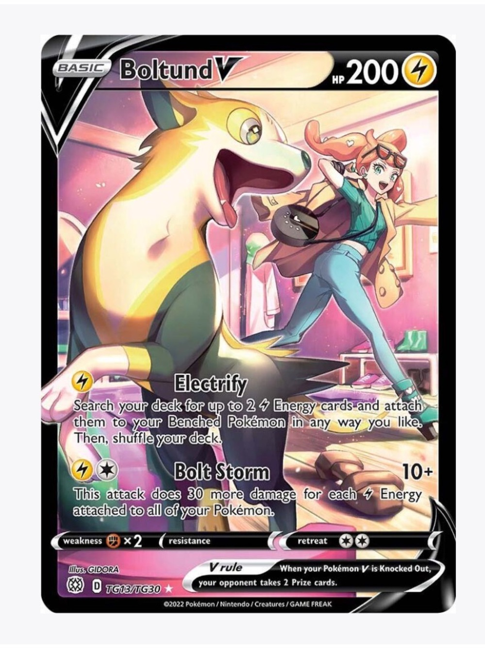 Boltund V SWSH09: Brilliant Stars Trainer Gallery Pokemon Trading Card